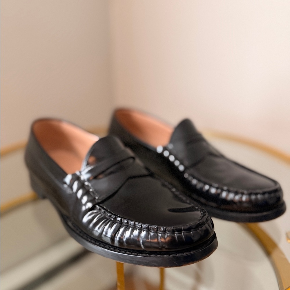 J. Crew Shiny Black Leather Loafers Sz. 7.5